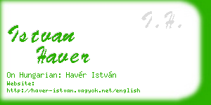 istvan haver business card